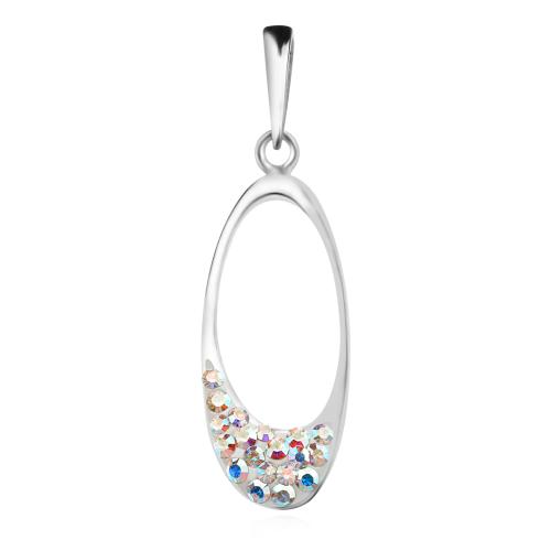 Сребърен комплект Guadalupe обеци и медальон с кристали от Sw® AB Crystal