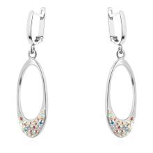 Сребърен комплект Guadalupe обеци и медальон с кристали от Sw® AB Crystal