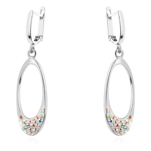 Сребърен комплект Guadalupe обеци и медальон с кристали от Sw® AB Crystal