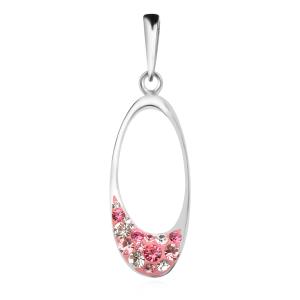 Сребърен медальон Guadalupe с кристали от Sw® Rose Shade