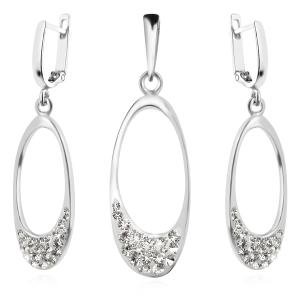 Сребърен комплект Guadalupe обеци и медальон с кристали от Sw® Crystal