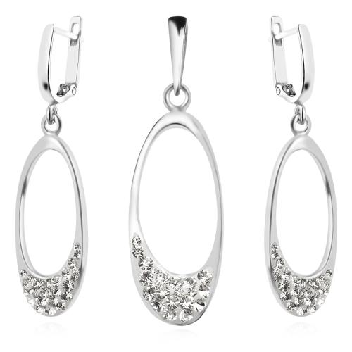 Сребърен комплект Guadalupe обеци и медальон с кристали от Sw® Crystal