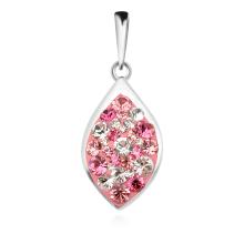 Сребърен комплект обеци и медальон с кристали от Sw® SKM148 Rose Shade