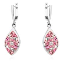 Сребърен комплект обеци и медальон с кристали от Sw® SKM148 Rose Shade