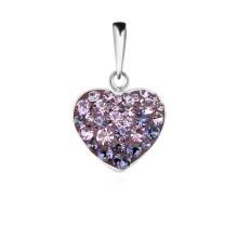 Сребърен комплект обеци и медальон с кристали от Sw® SKM152 Tanzanite and Violet