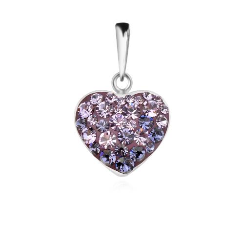 Сребърен медальон с кристали от Sw® SM152 Tanzanite and Violet