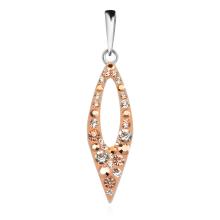 Сребърен комплект обеци и медальон с кристали от Sw® SKM153 Peach Gold