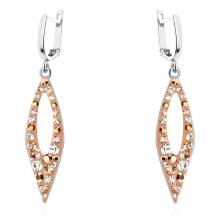 Сребърен комплект обеци и медальон с кристали от Sw® SKM153 Peach Gold