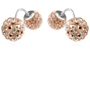 Сребърни обеци с кристали от Sw® SO329 Peach Gold