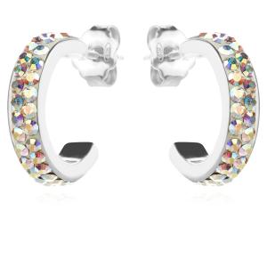 Сребърни обеци с кристали от Sw® SO347 AB Crystal