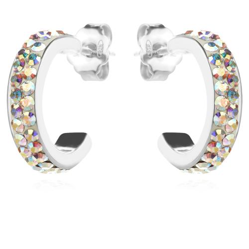 Сребърни обеци с кристали от Sw® SO347 AB Crystal