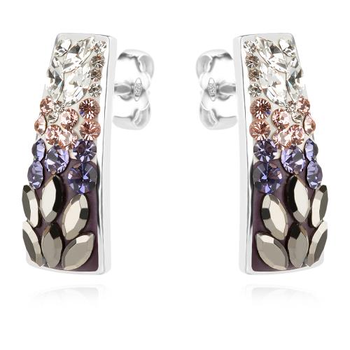 Сребърен комплект обеци, медальон с кристали от Sw® SKM372 Corsette