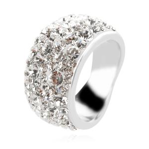 Сребърен пръстен с кристали от Sw® SP648 Crystal