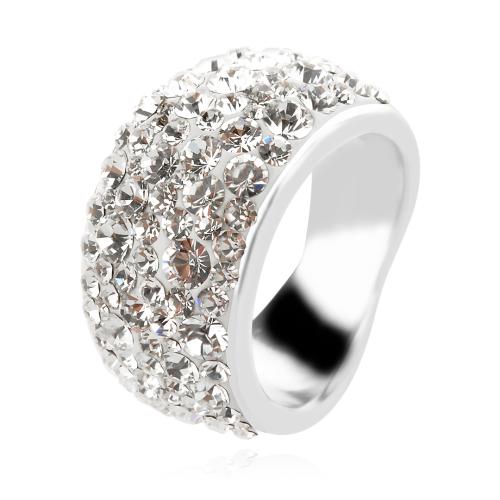 Сребърен пръстен с кристали от Sw® SP648 Crystal