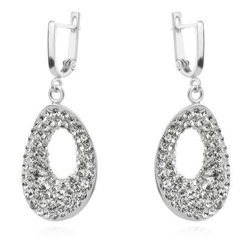 Сребърен комплект обеци и медальон с кристали от Sw® SKM107 Crystal