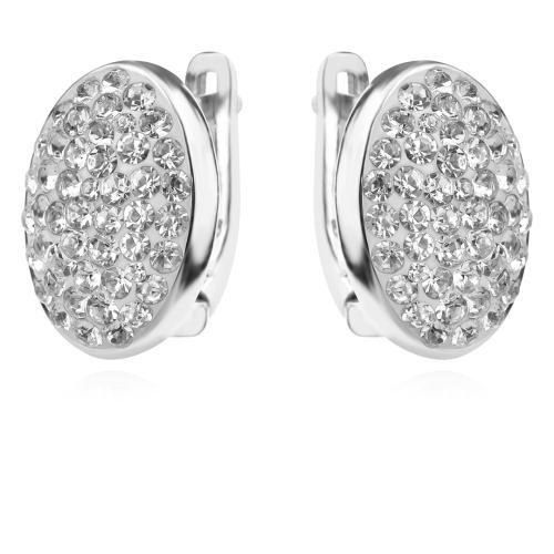 Сребърни обеци с кристали от Sw® SO346 Crystal