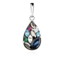 Сребърен комплект Daniela обеци и медальон с кристали от Sw® Color Drops