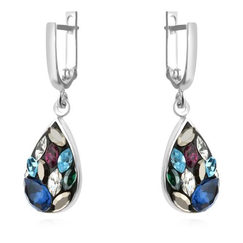 Сребърен комплект Daniela обеци и медальон с кристали от Sw® Color Drops