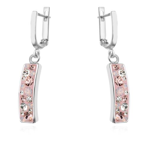 Сребърен комплект обеци и медальон с кристали от Sw® SKM114