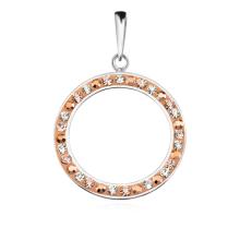 Сребърен комплект обеци и медальон с кристали от Sw® SKM128 Peach Gold