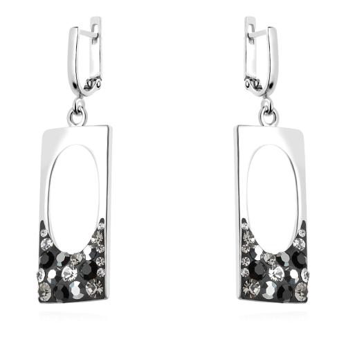 Сребърен комплект обеци и медальон с кристали от Sw® SKM146 Late Night