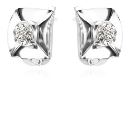 Сребърен комплект обеци и медальон с кристали от Sw® SKM156