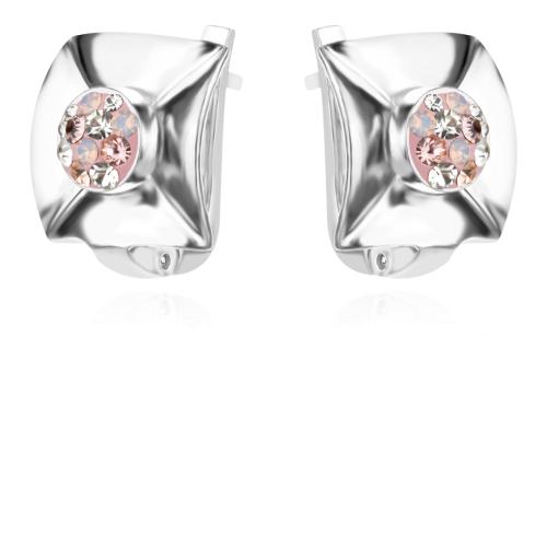 Сребърен комплект обеци и медальон с кристали от Sw® SKM156