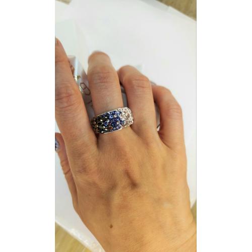 Сребърен пръстен с кристали от Sw® SP648