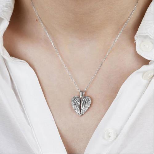 Сребърно колие "Ангелски криле" с възможност за гравиране