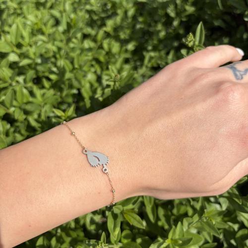 Златна гривна бебешки стъпки