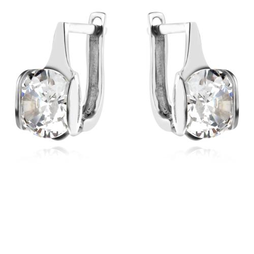 Сребърен Комплект Обеци, Медальон и пръстен с Цирконий 7174