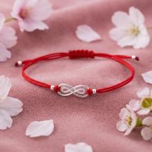 Гривна с червен конец Приятелство завинаги