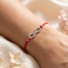 Гривна с червен конец и сребърен елемент безкрайност BT14 Гривна с червен конец и сребърен елемент безкрайност BT14