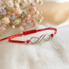 Гривна с червен конец и сребърен елемент безкрайност BT14 Гривна с червен конец и сребърен елемент безкрайност BT14