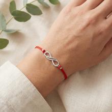 Гривна с червен конец и сребърен елемент безкрайност BT14 Гривна с червен конец и сребърен елемент безкрайност BT14