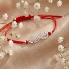 Гривна с червен конец и сребърен елемент безкрайност BT14 Гривна с червен конец и сребърен елемент безкрайност BT14