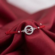 Гривна с червен конец и сребърен елемент безкрайност BT16 Гривна с червен конец и сребърен елемент безкрайност BT16