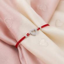 Гривна с червен конец и сребърен елемент сърце ВT22 Гривна с червен конец и сребърен елемент сърце ВT22