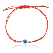 Гривна с червен конец и сребърен елемент синьо око BT95S Гривна с червен конец и сребърен елемент синьо око BT95S
