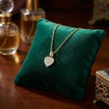 Златно колие Сърце с диаманти