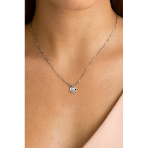 Златно колие Сърце с диаманти