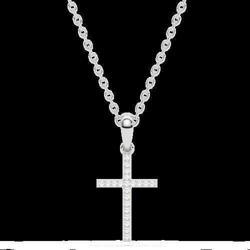 Златно колие Кръст с диаманти