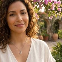 Златна висулка с диамант-0.07ct