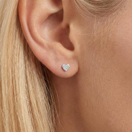 Златни обеци с Любов с диаманти