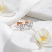 Златни обеци с Любов с диаманти