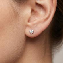 Златни обеци с Любов с диаманти