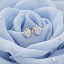 Златни обеци Любов с диаманти