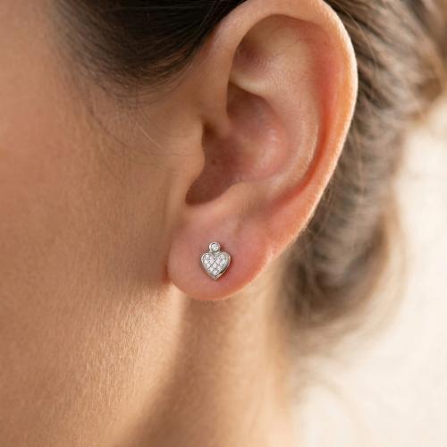 Златни обеци Любов с диаманти