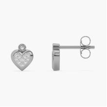 Златни обеци с Любов с диаманти