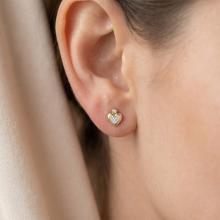 Златни обеци Любов с диаманти